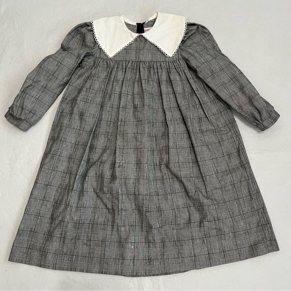 Vintage Lillibit Plaid Dress White Collar